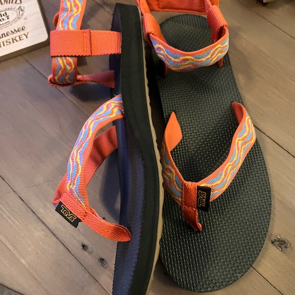 Teva Orange and Pink Strap Sandals - Picture 2 of 4